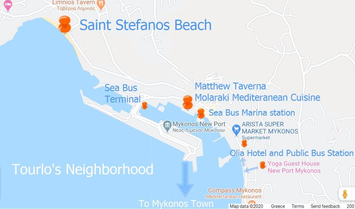 Sunny Guest House New Port Mykonos Tourlos Bagian luar foto